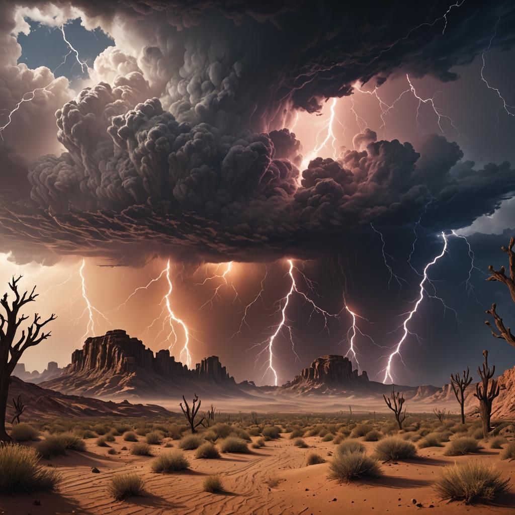 Thunderstorm in the desert