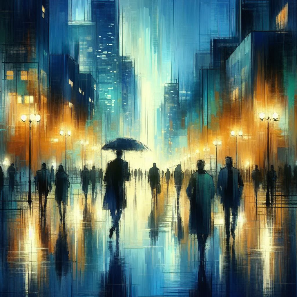 City at Nigjt in the Rain - AI Generated Artwork - NightCafe Creator