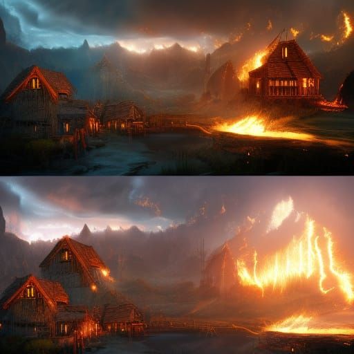 Burning Village