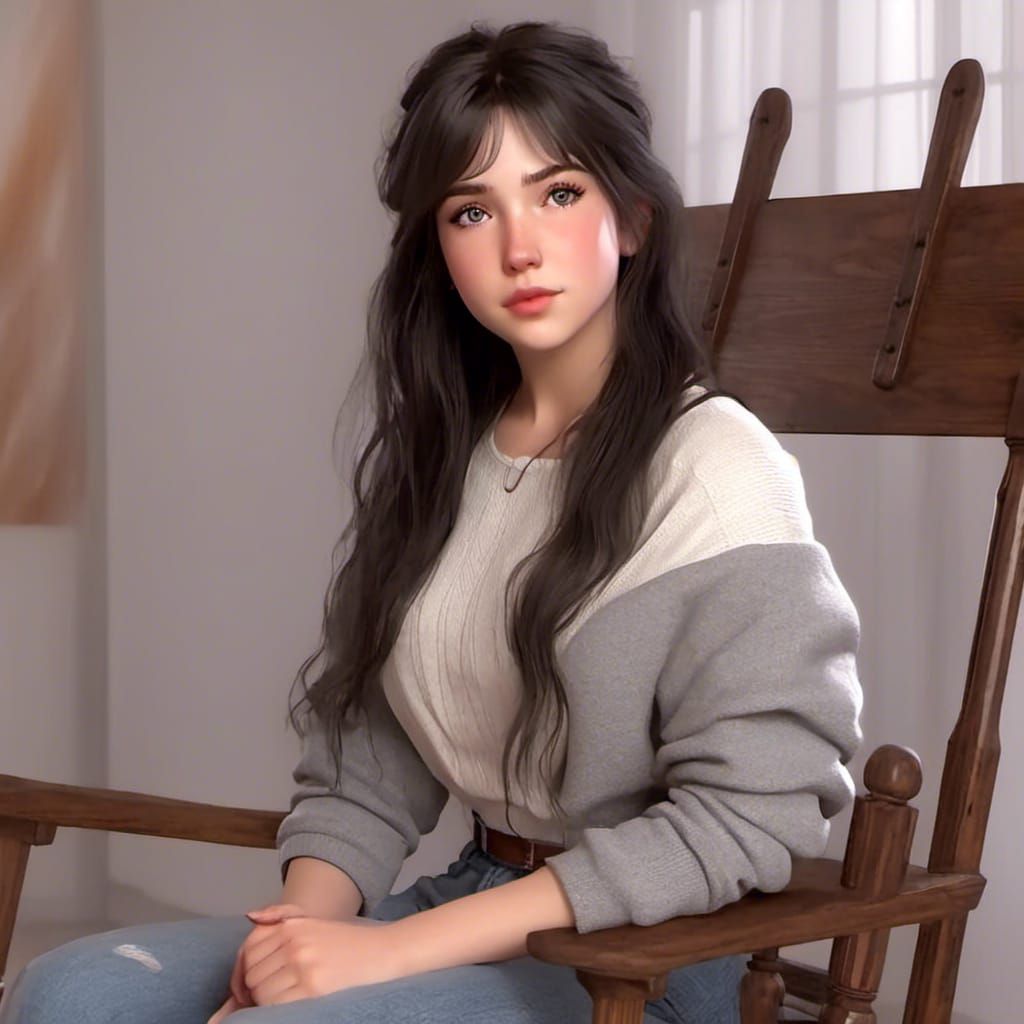 4d art, head and shoulders portrait of <lora:Elf:1.0> sittin...