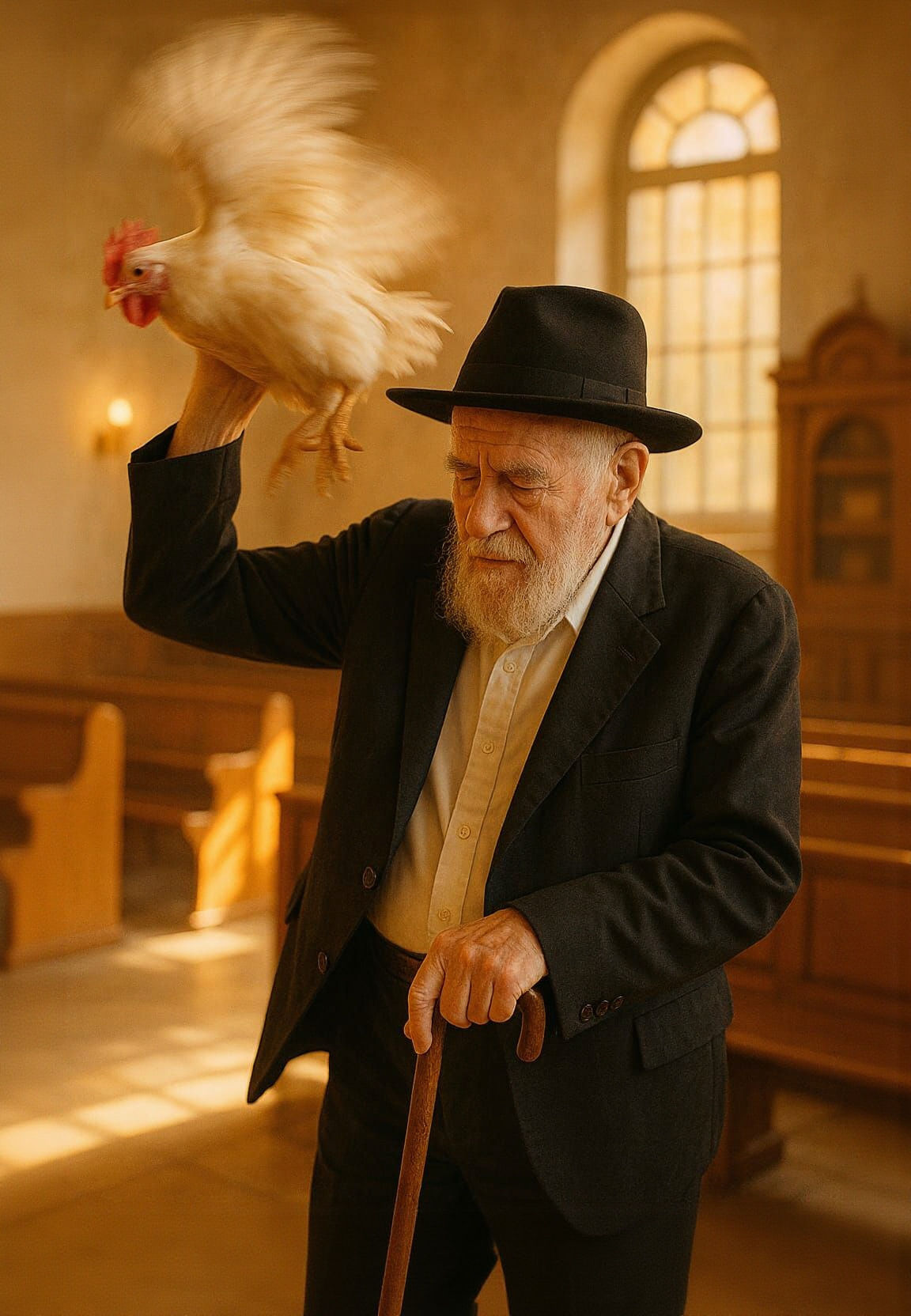 יהודי מבוגר במנהג כפרות