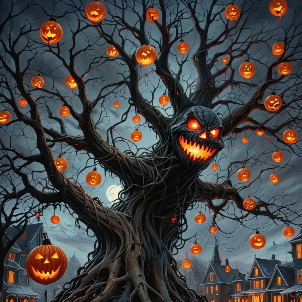 Hyper realistic nightmare Christmas Halloween 