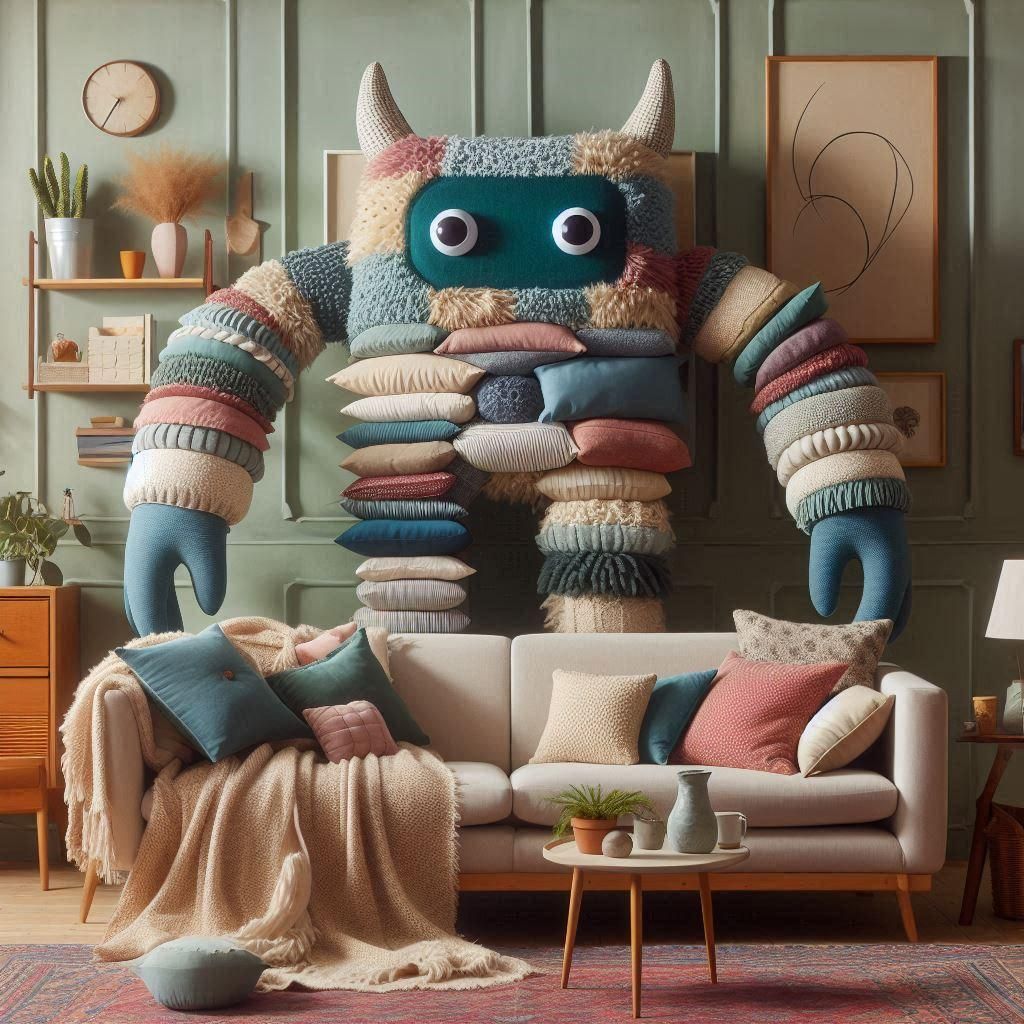 Honey, you REALLY have too many throw pillows.