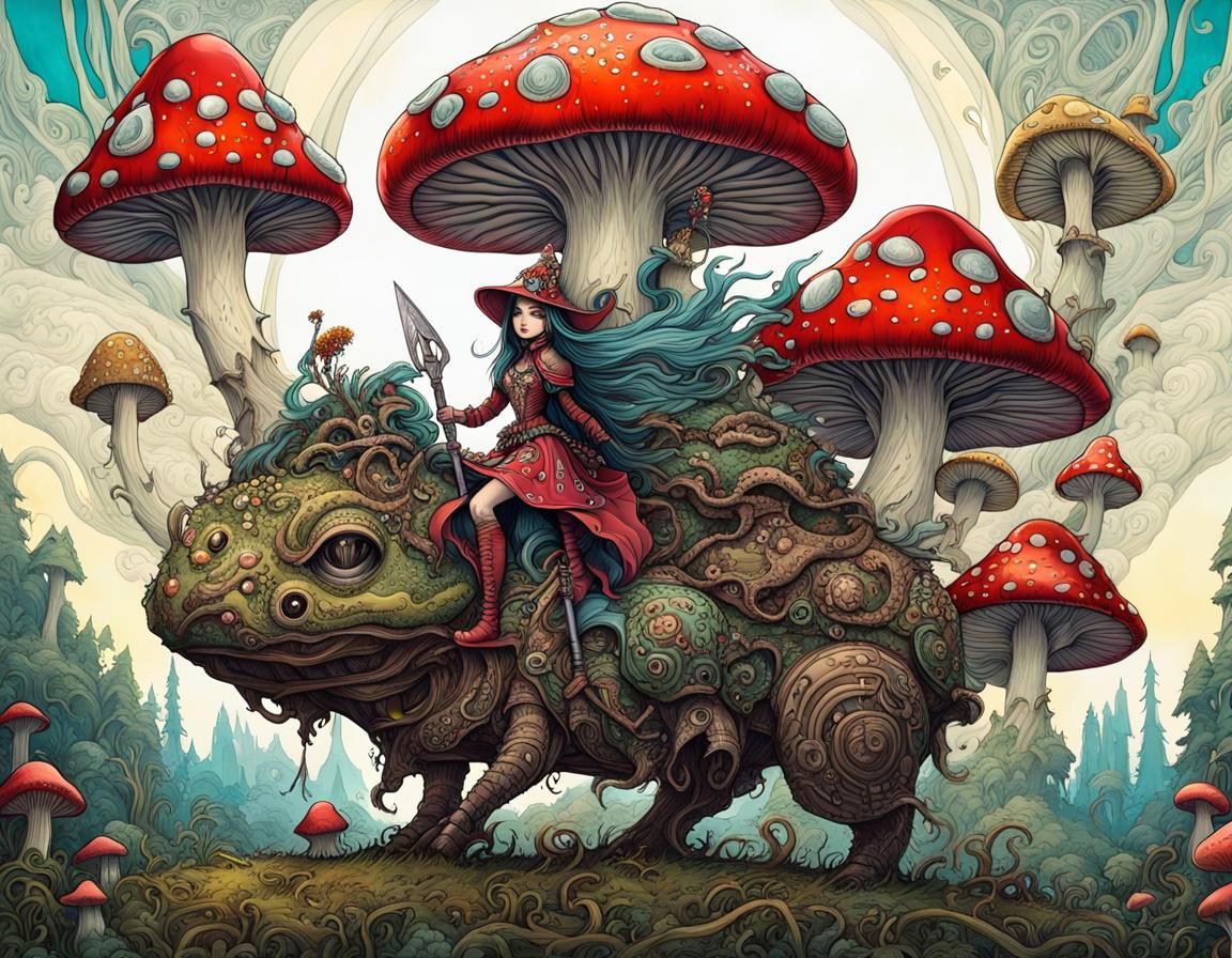 fungal witch knight  by @Ignatus