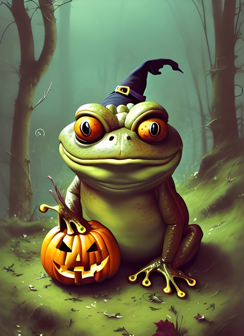 Frog Getting Ready for Halloween undefined