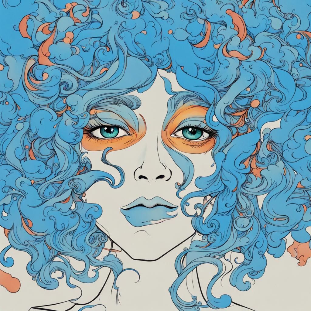 Blue Afro - AI Generated Artwork - NightCafe Creator