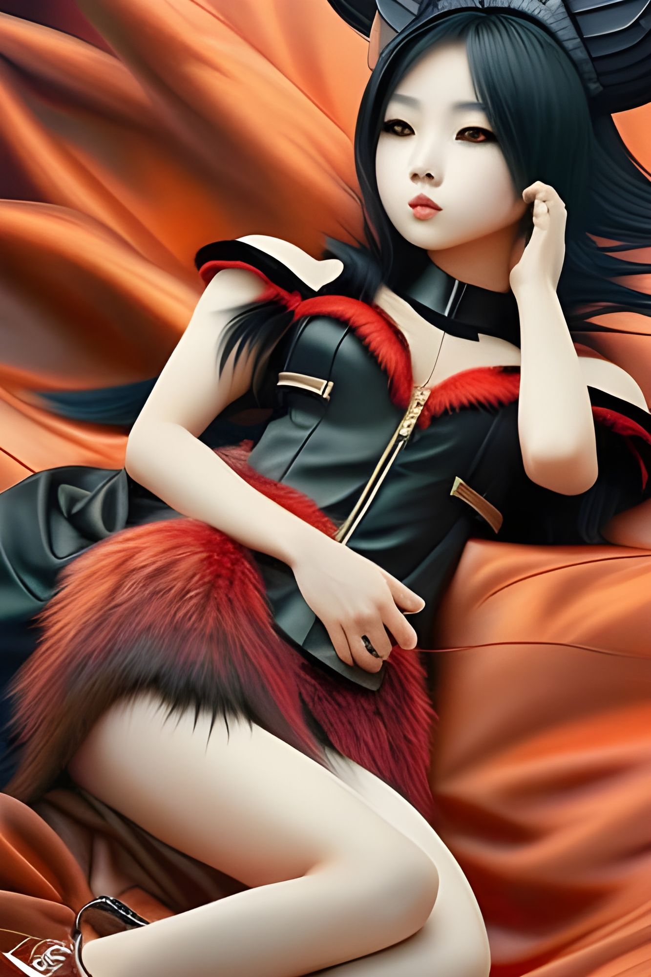 Kitsune Cosplay early version of Fox Girl Cosplay AI Generated