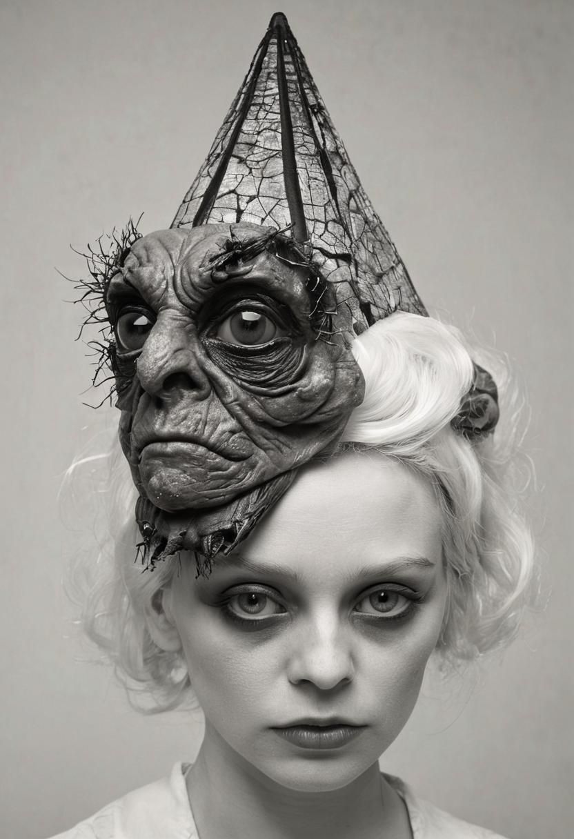 Disturbing Insectoid Figure in Dadaist Photography Style