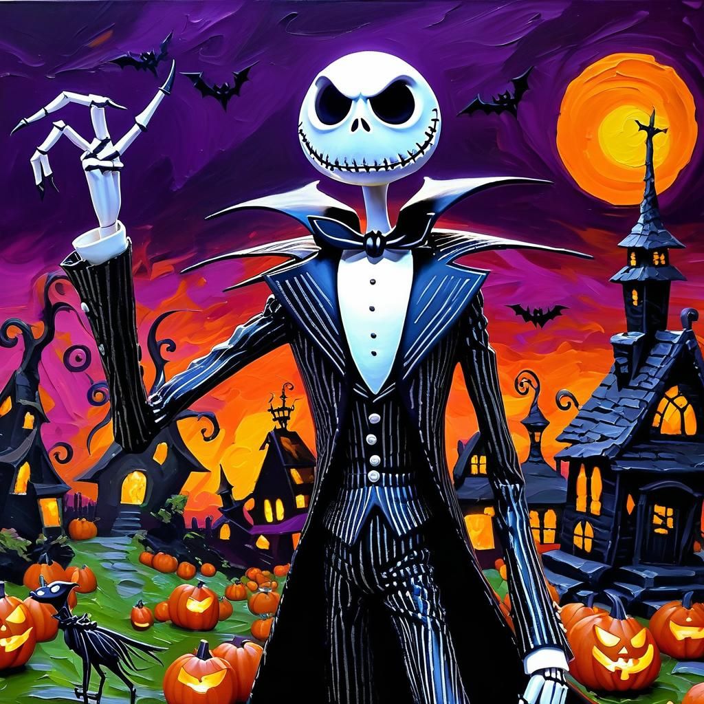 MAD Jack Skellington, DOMINATING ELDRITCH Halloween Town, eerie ...