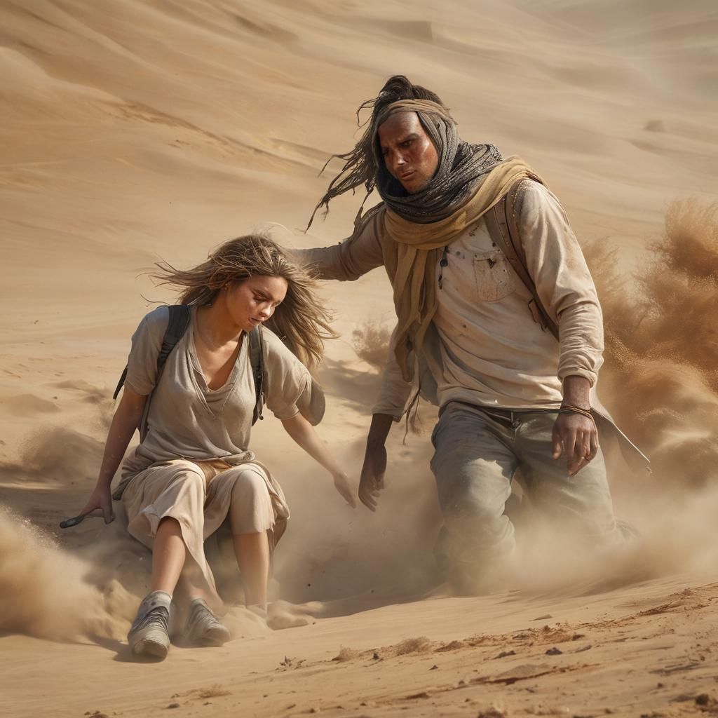 Couple stranded in desert sandstorm