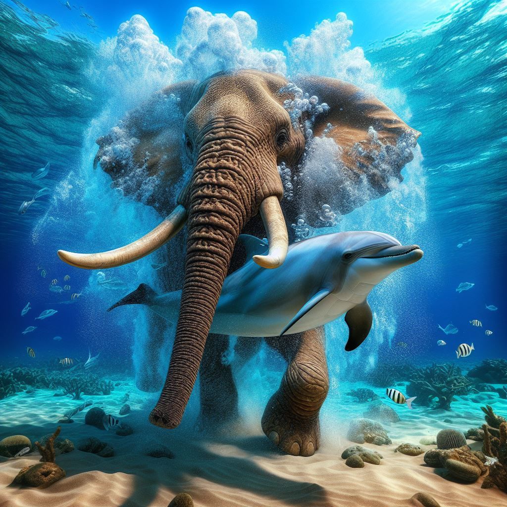 Elephant  & Dolphin
