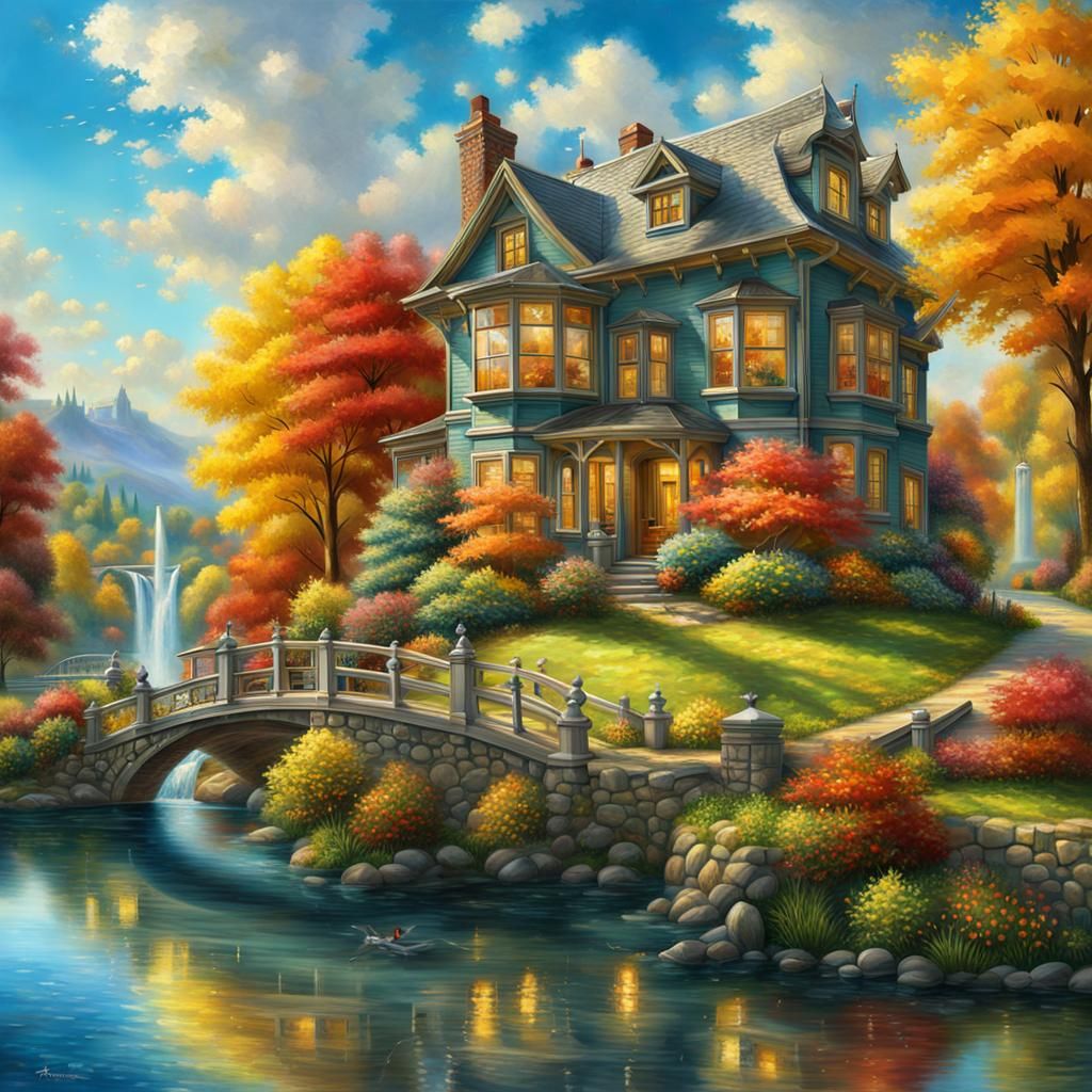 House with a green lawn