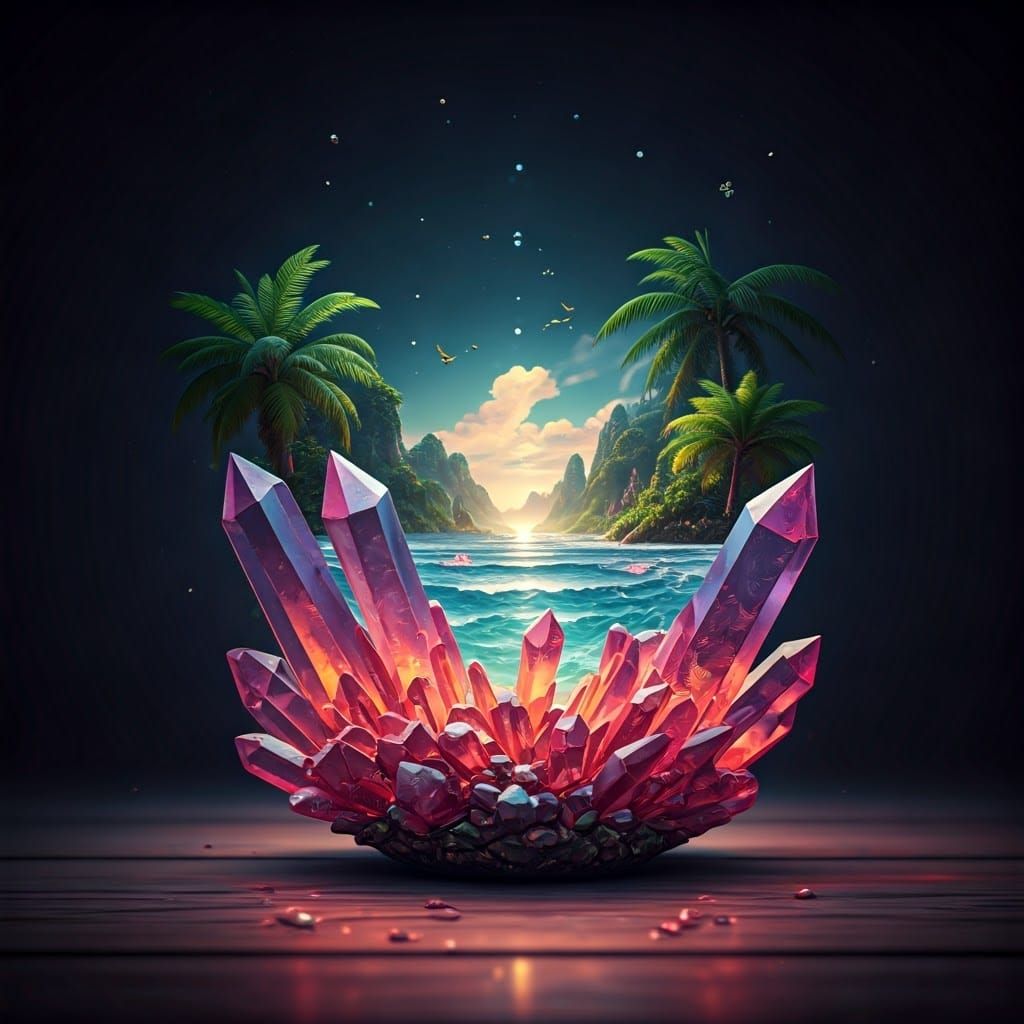 Ethereal Cup of Glowing Crystals