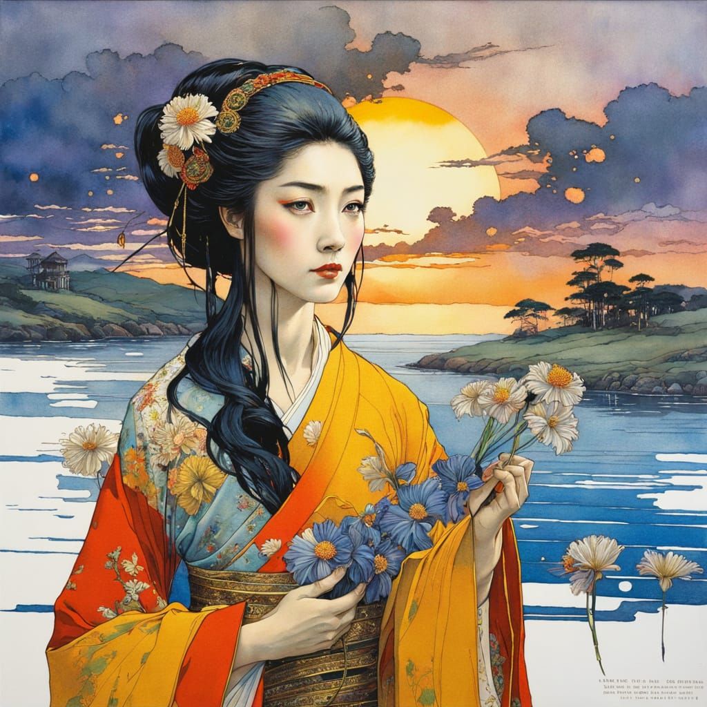Eastern Goddess in Celestial Fantasy Attire