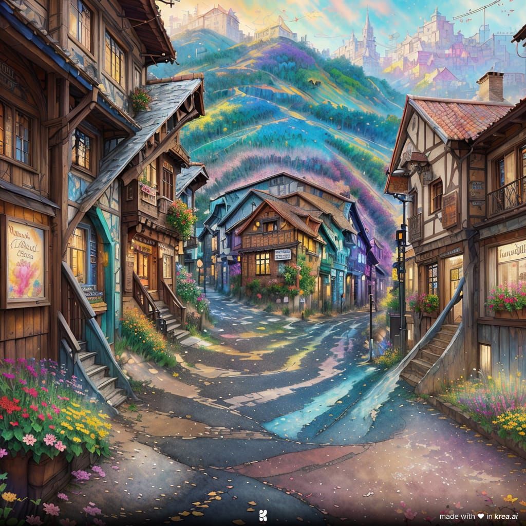 Watercolor of Village