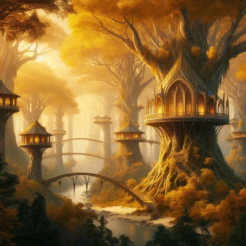 Caras Galadhon, Lothlorien in autumn/winter