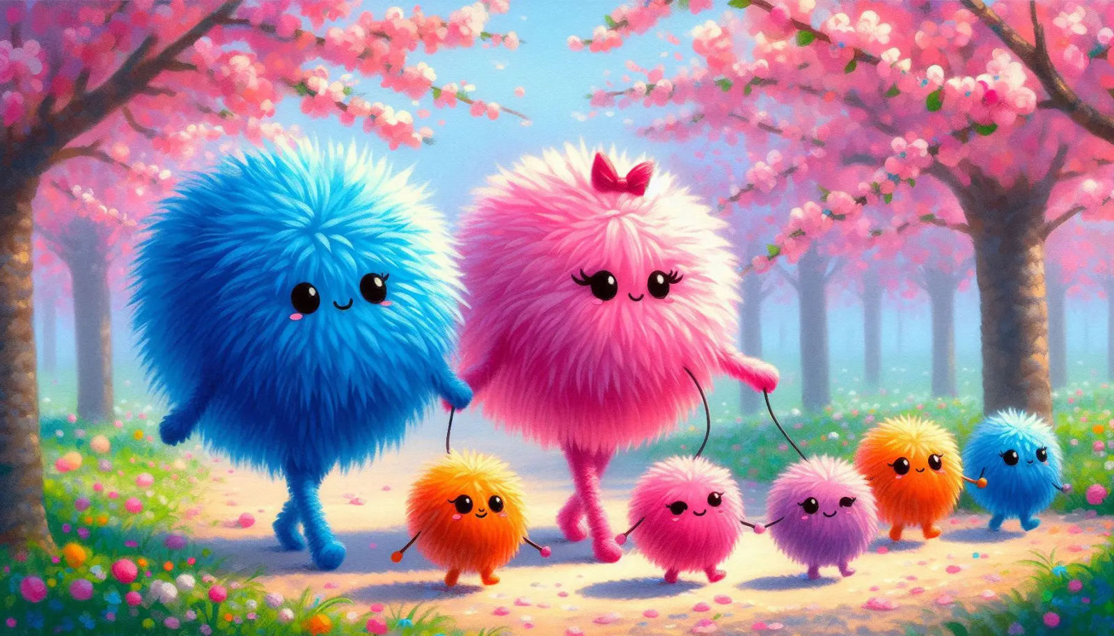 The Pom Pom family on a walk!