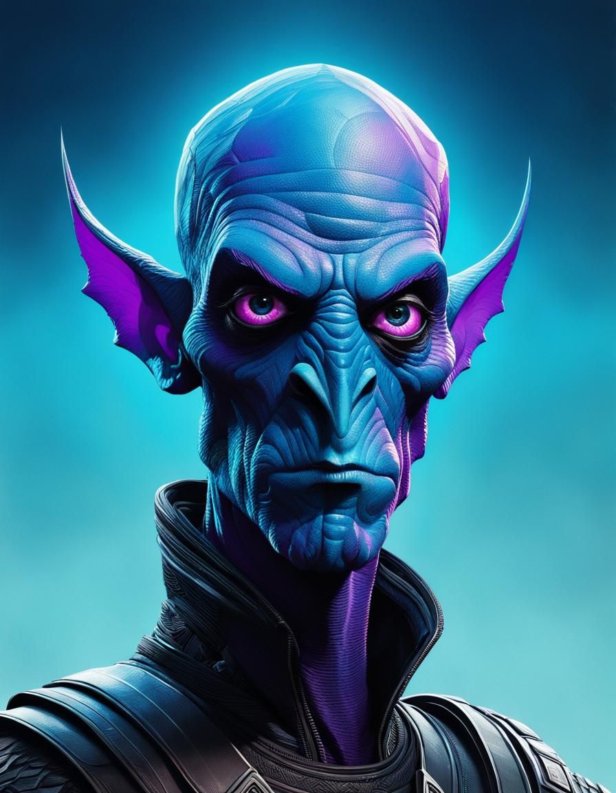 goblin with purple eyes