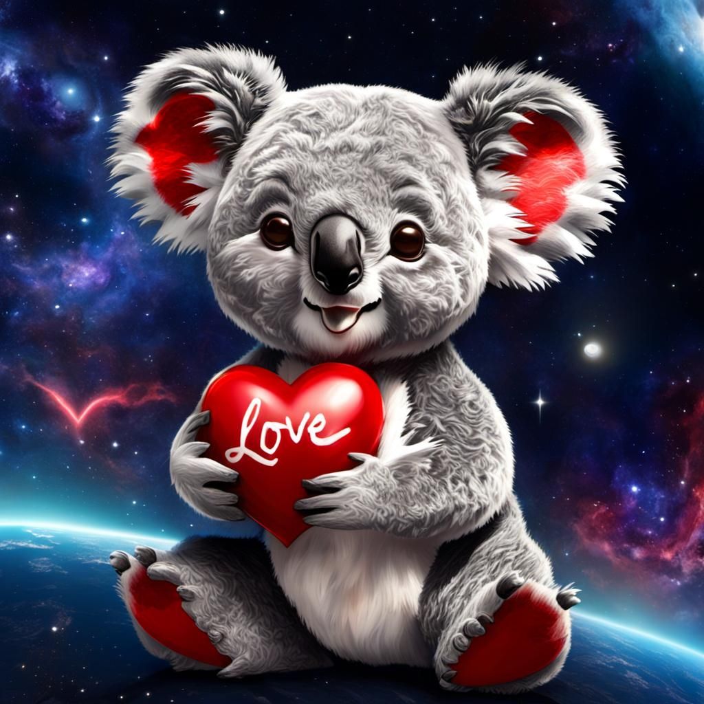 Plush Koala in Space - AI Generated Artwork - NightCafe Creator