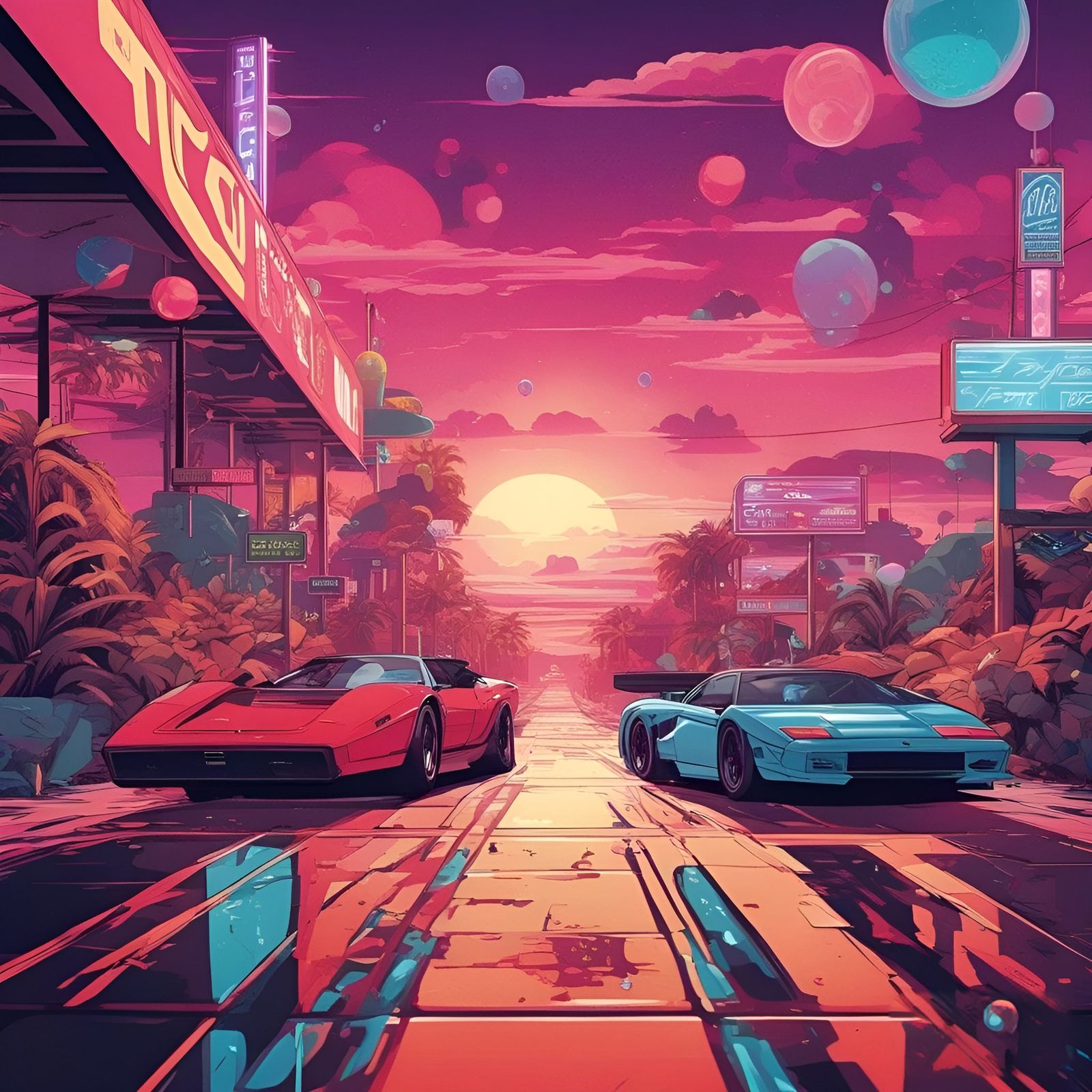 Outrun - AI Generated Artwork - NightCafe Creator