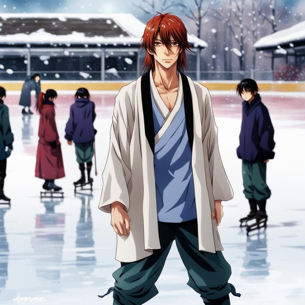 KENSHIN HIMURA as ice skater.