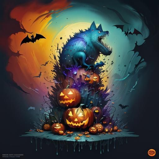 Rare and important Halloween scene