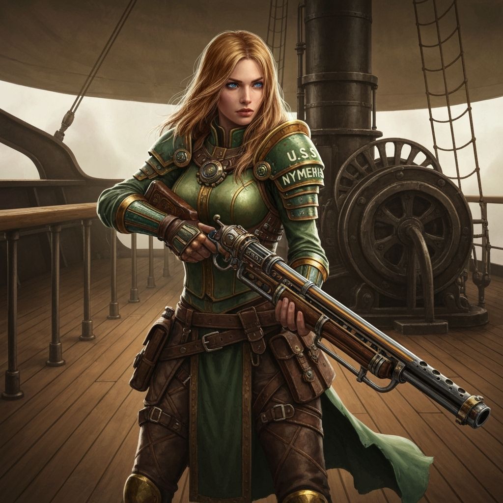 Appearance: Seraphina is a woman with long, golden hair and blue eyes. Her leather armor, in shades of green and gold, is lightweight but re...