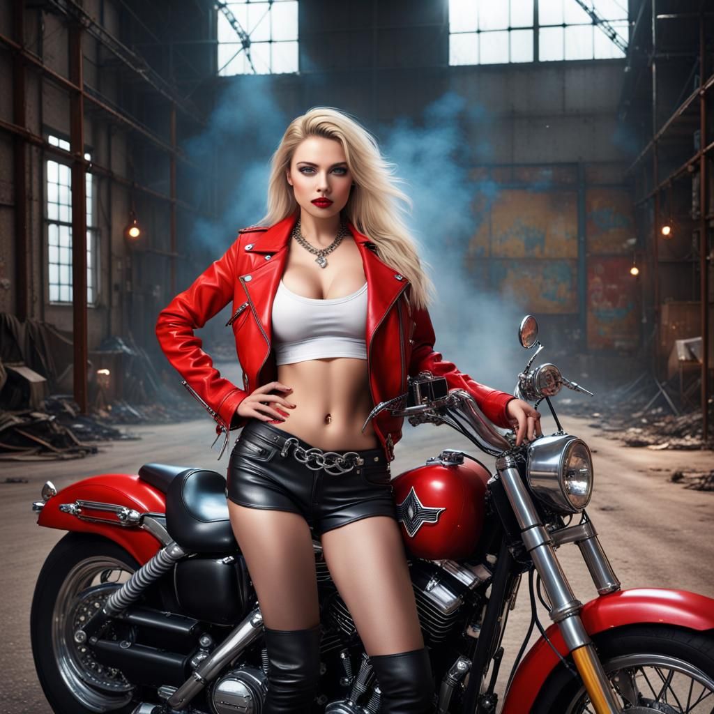 Biker Girl - AI Generated Artwork - NightCafe Creator