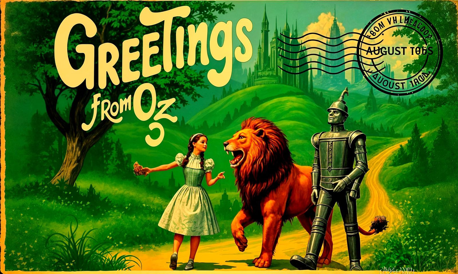 vintage postcard from the Emerald City  by @lawrencelot