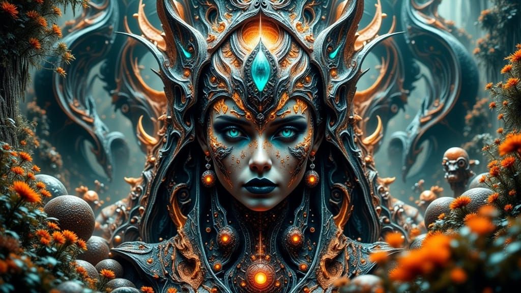 DMT Elf mechanics, manatoids, mantis entities, all entities, ESTREME hallucinate, A.I., HYPER=DETAILED, extreme hallucinate <lora:Dark Portr...