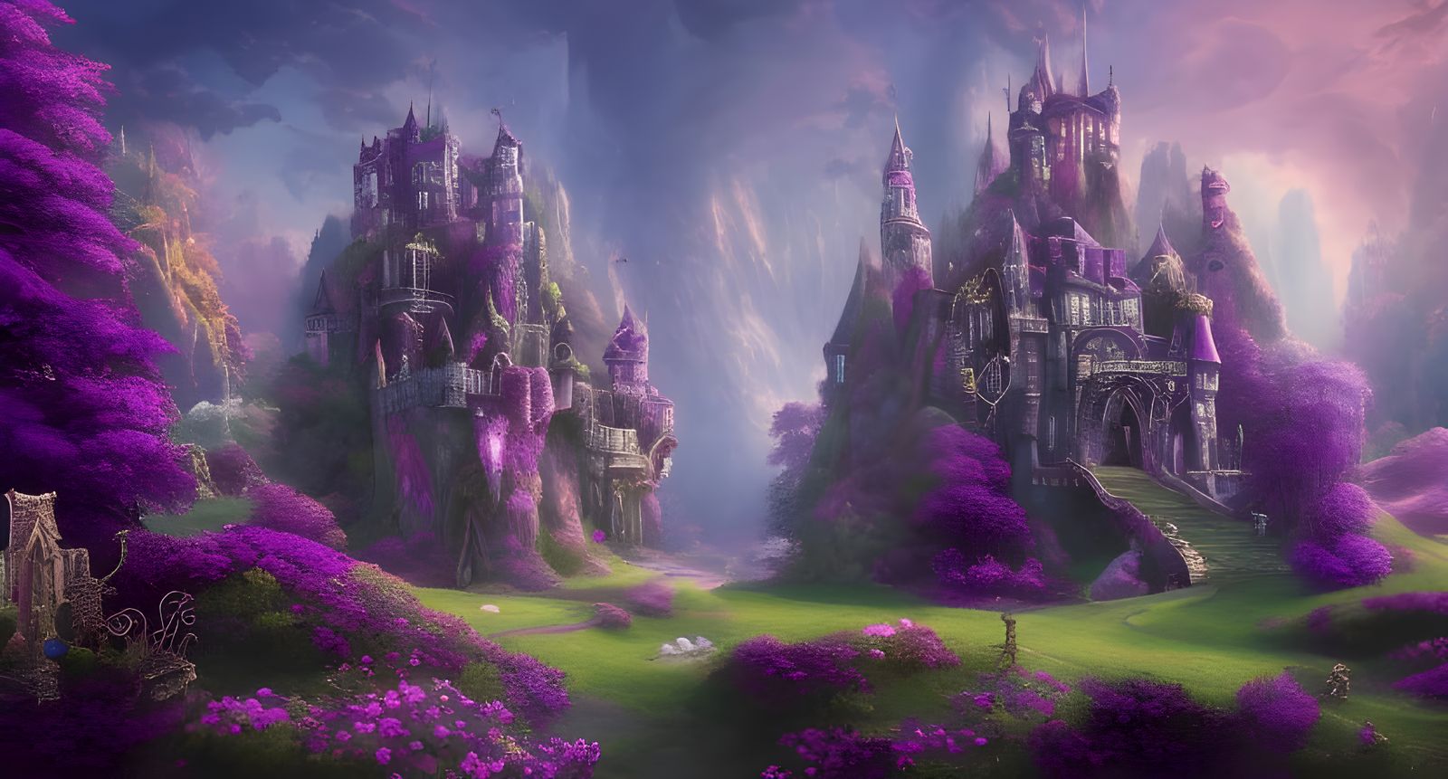 Amethyst Castle Wonderland - AI Generated Artwork - NightCafe Creator