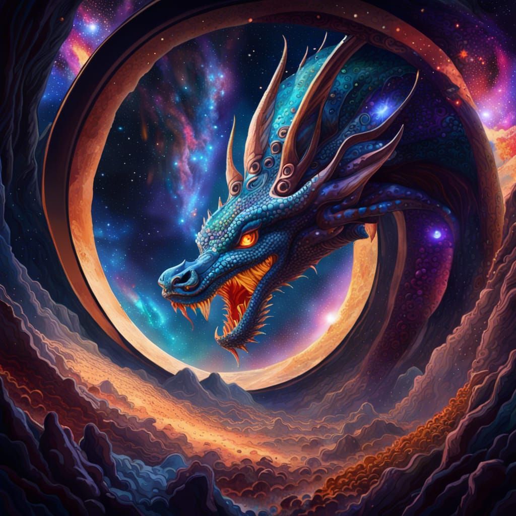 Galactic Feathred Dragon - AI Generated Artwork - NightCafe Creator