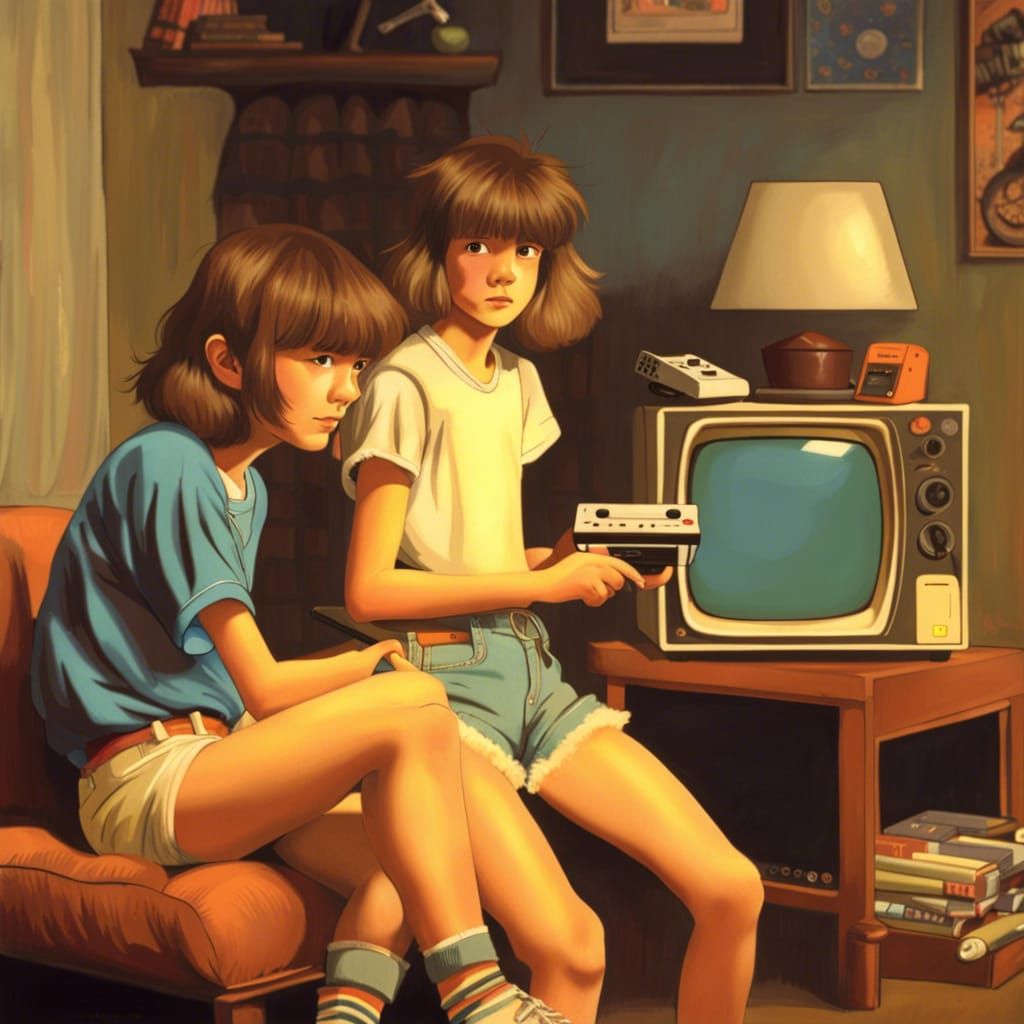 Video games in 80's  by @Purple Aligator