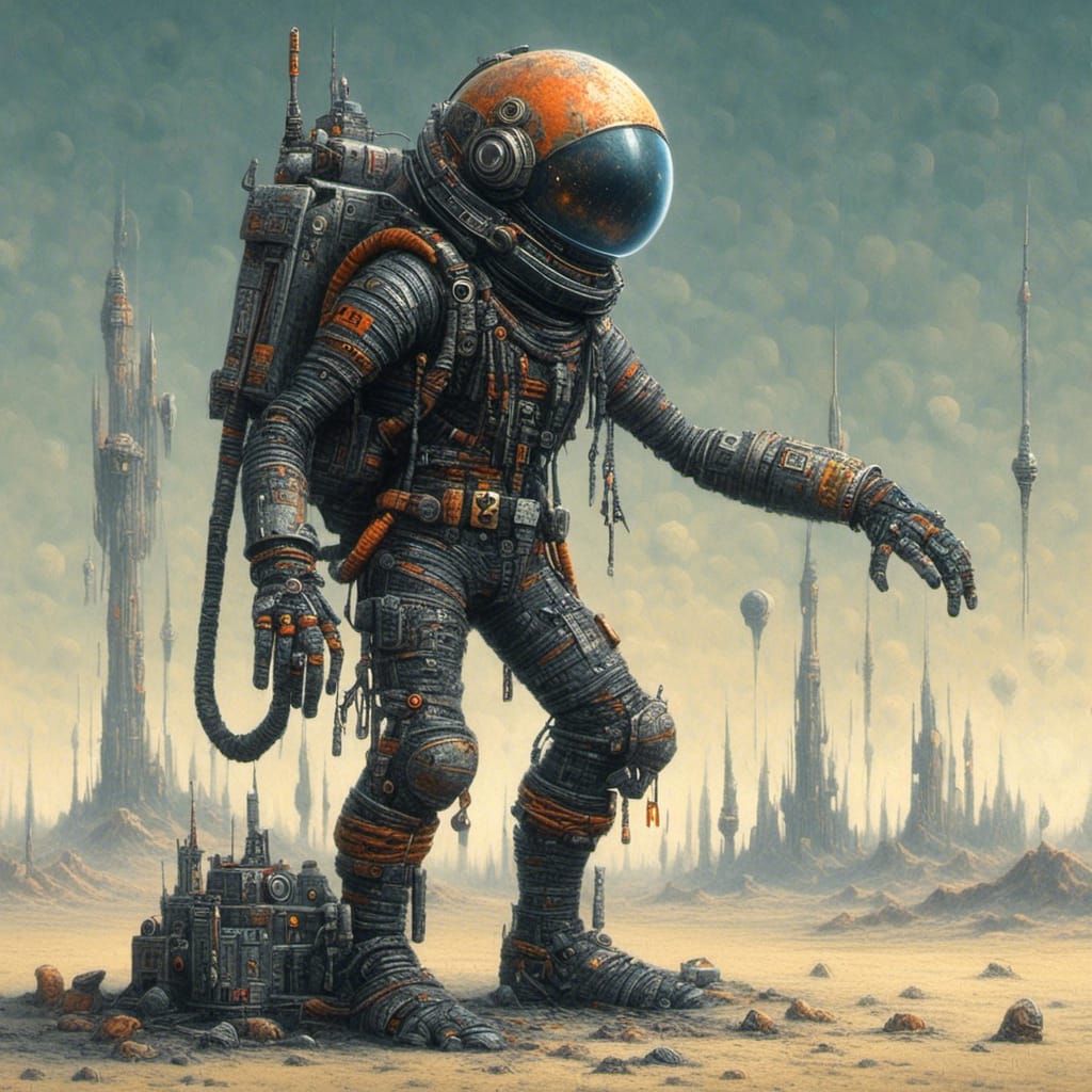 <lora:Thunderstrike:1.0> An epic punky alien bounty hunter