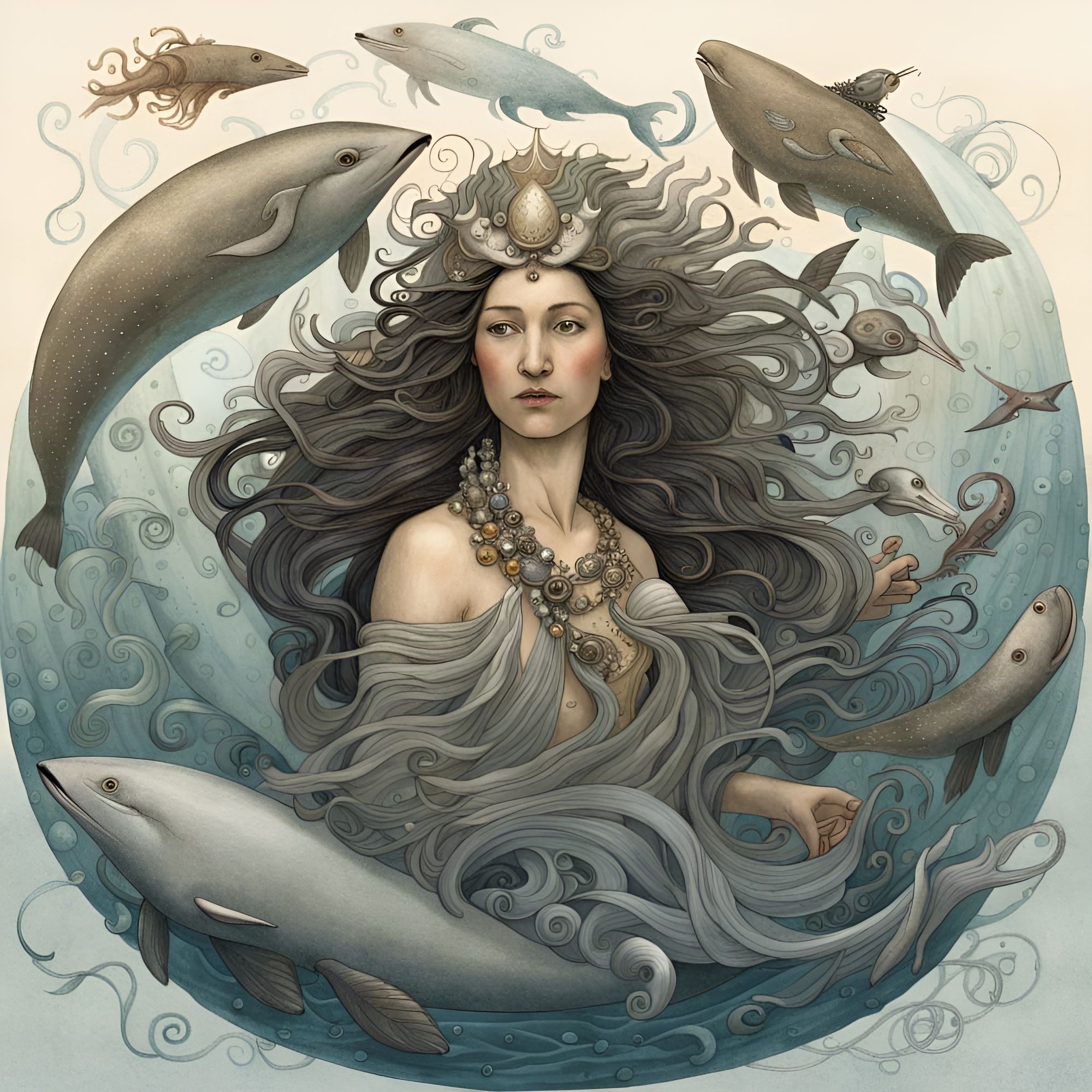 Sedna (Goddess of the Sea in Inuit Mythology) - AI Generated
