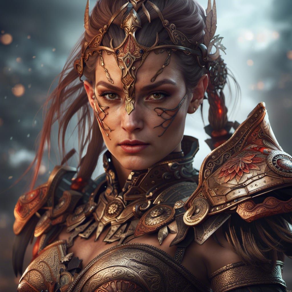 A beautiful female warrior - AI Generated Artwork - NightCafe Creator