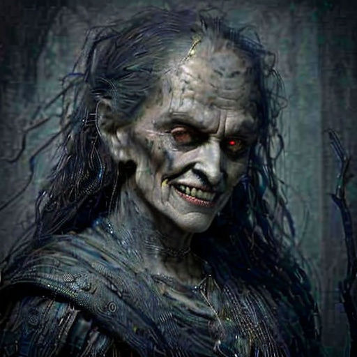 Minerva. A hag. Minerva is riddled with open soars.  prominent twist in her spine. A hunched over, creeping walk. She has a permanent grin. ...