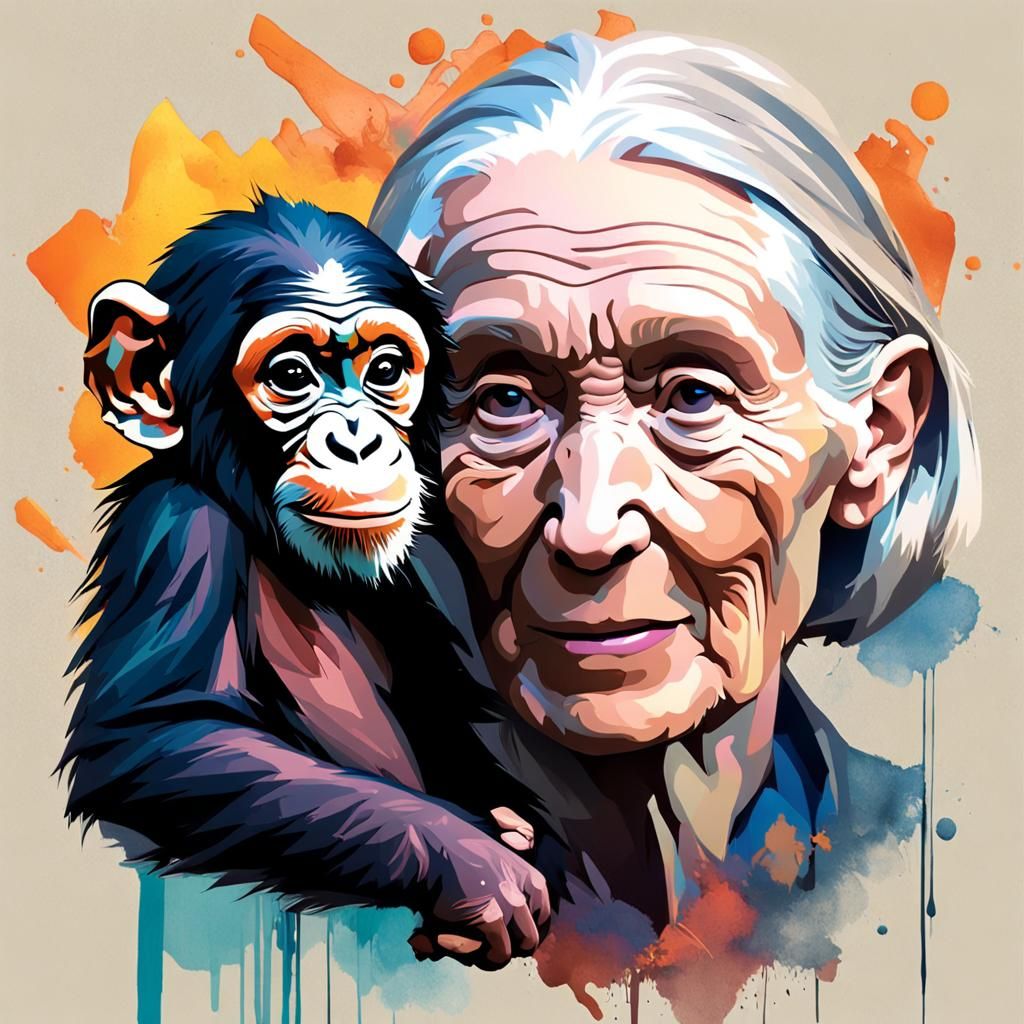 Jane Goodal and Friend   by @Sharon B