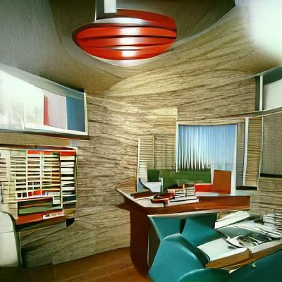 1950s mid century modern office