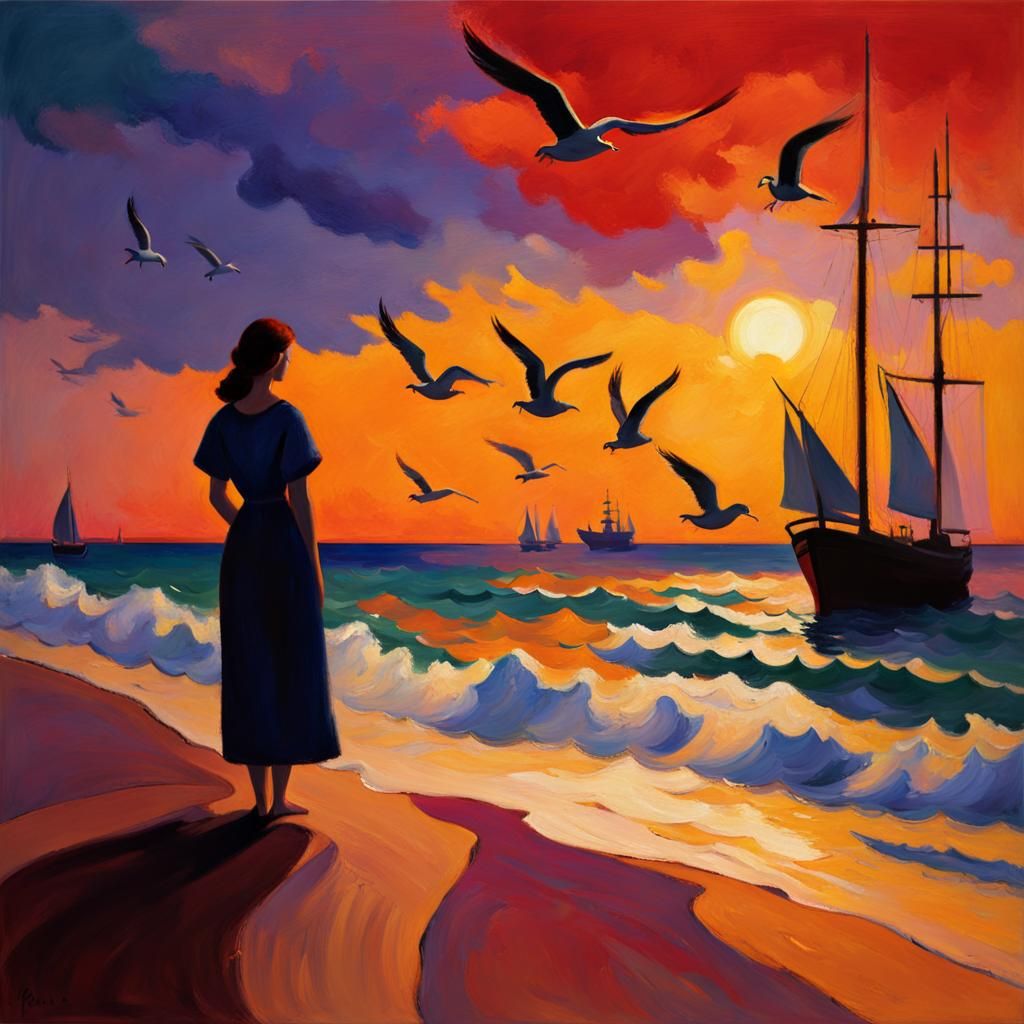 Somewhere beyond the sea
Somewhere waiting for me
My lover stands on golden sands
And watches the ships that go sailing