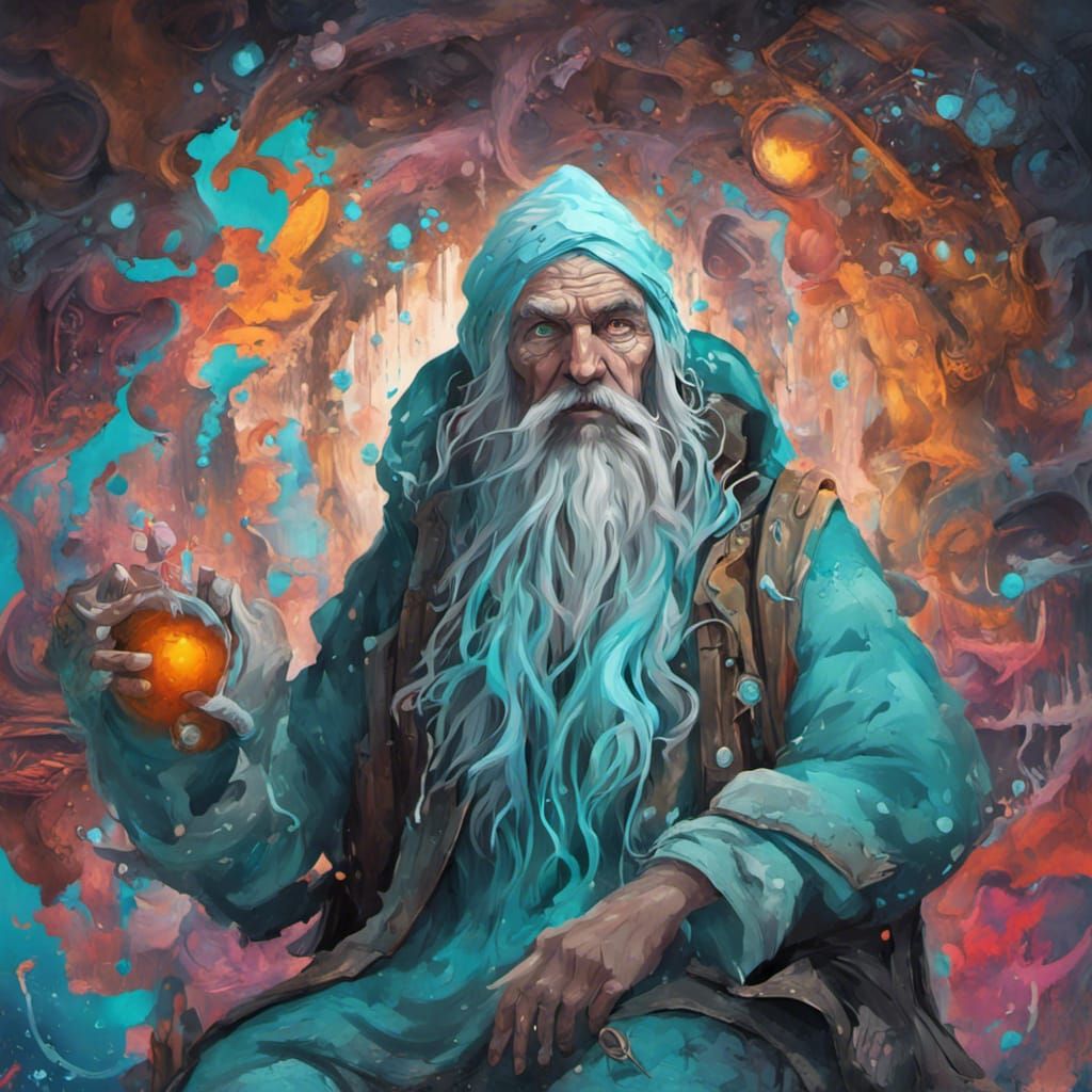 Old male air magic user  by @Liya