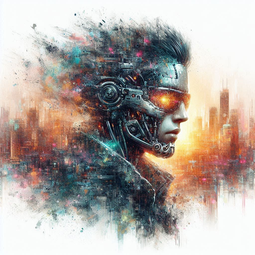 double exposure beautiful fantasy DALL-E 3 portrait landscape..