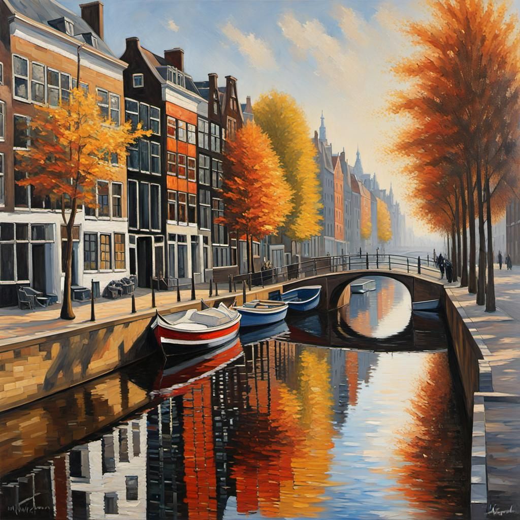 Reflections in a Dutch canal