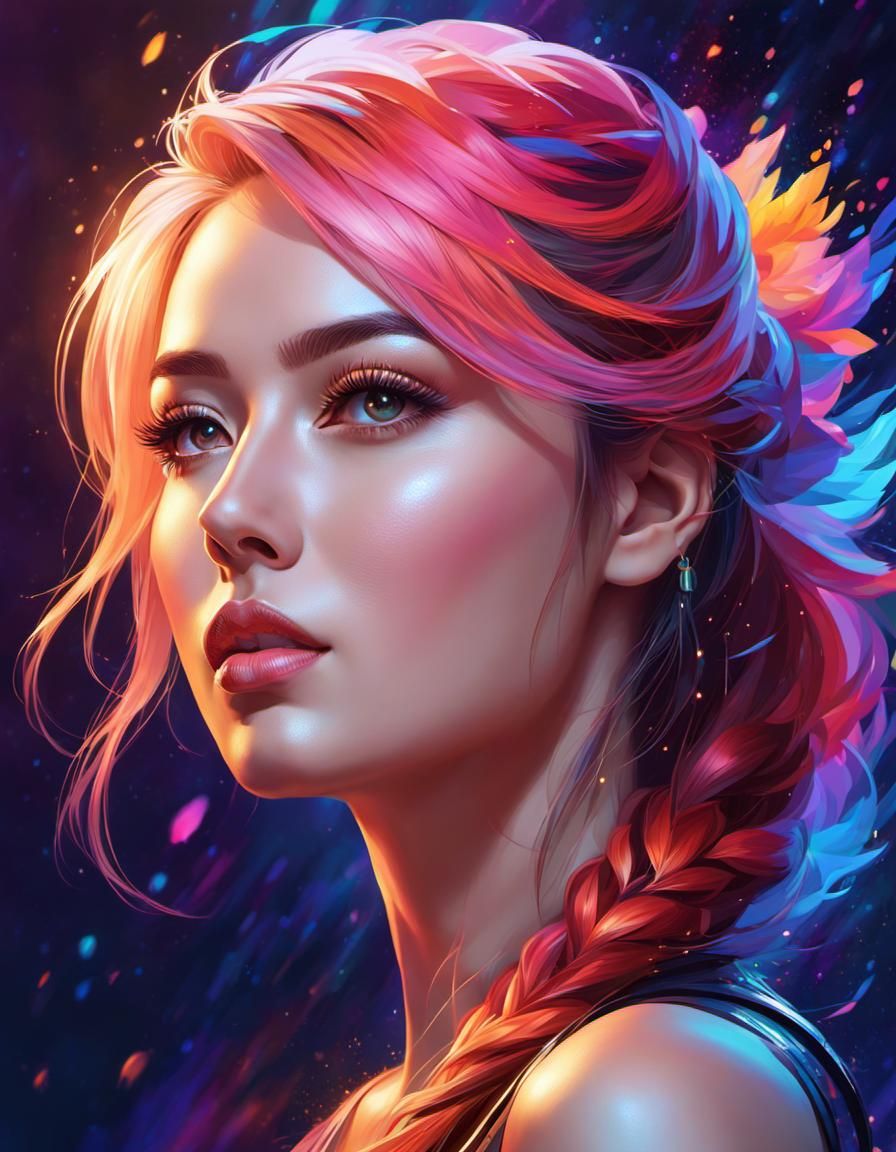 Portrait of beautiful girl from star fantasy theme portrait generative ...