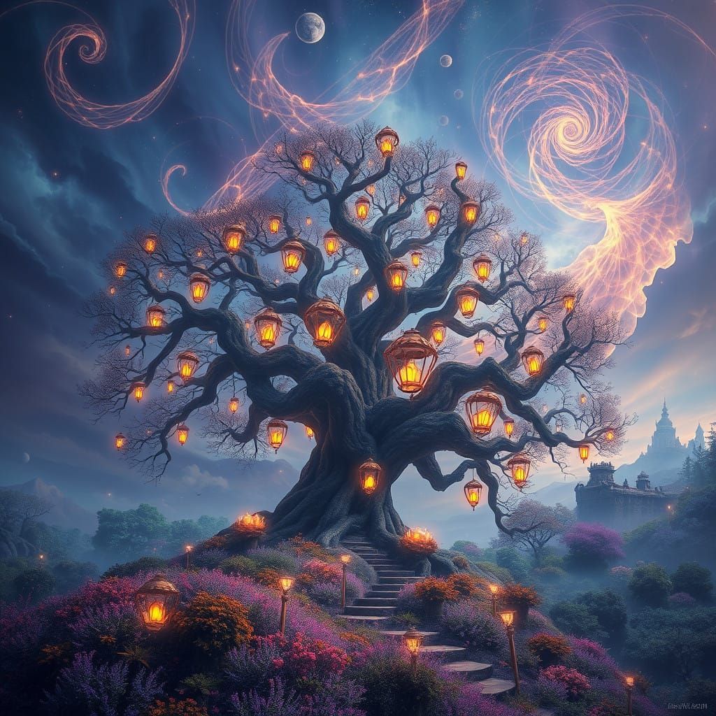 Ancient Tree Radiates Enchanted Etherscape