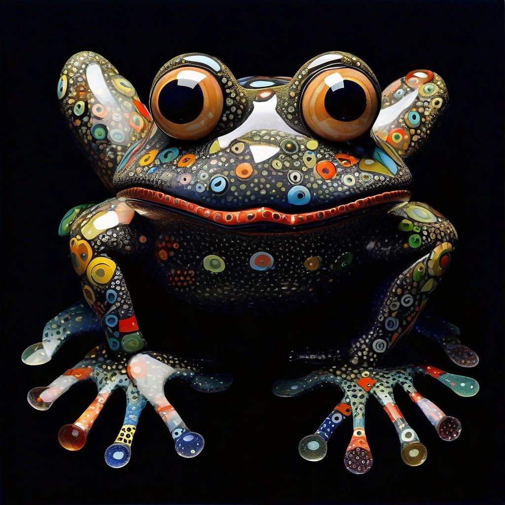Frog made of glass.