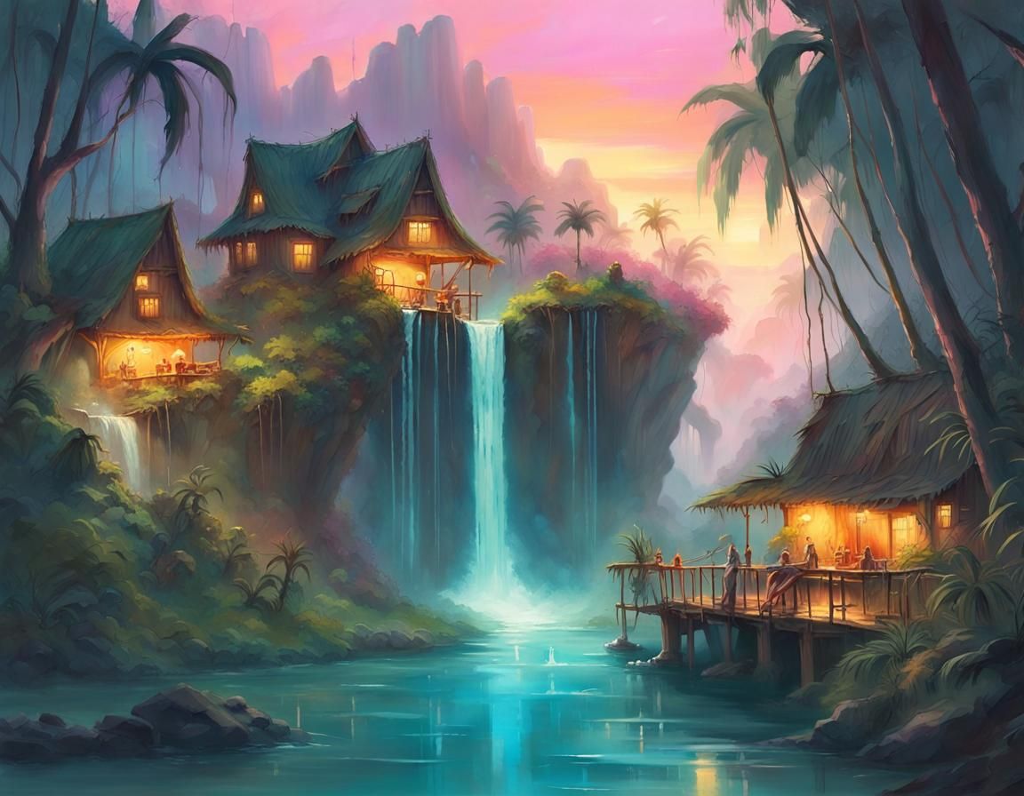 Waterfall village 