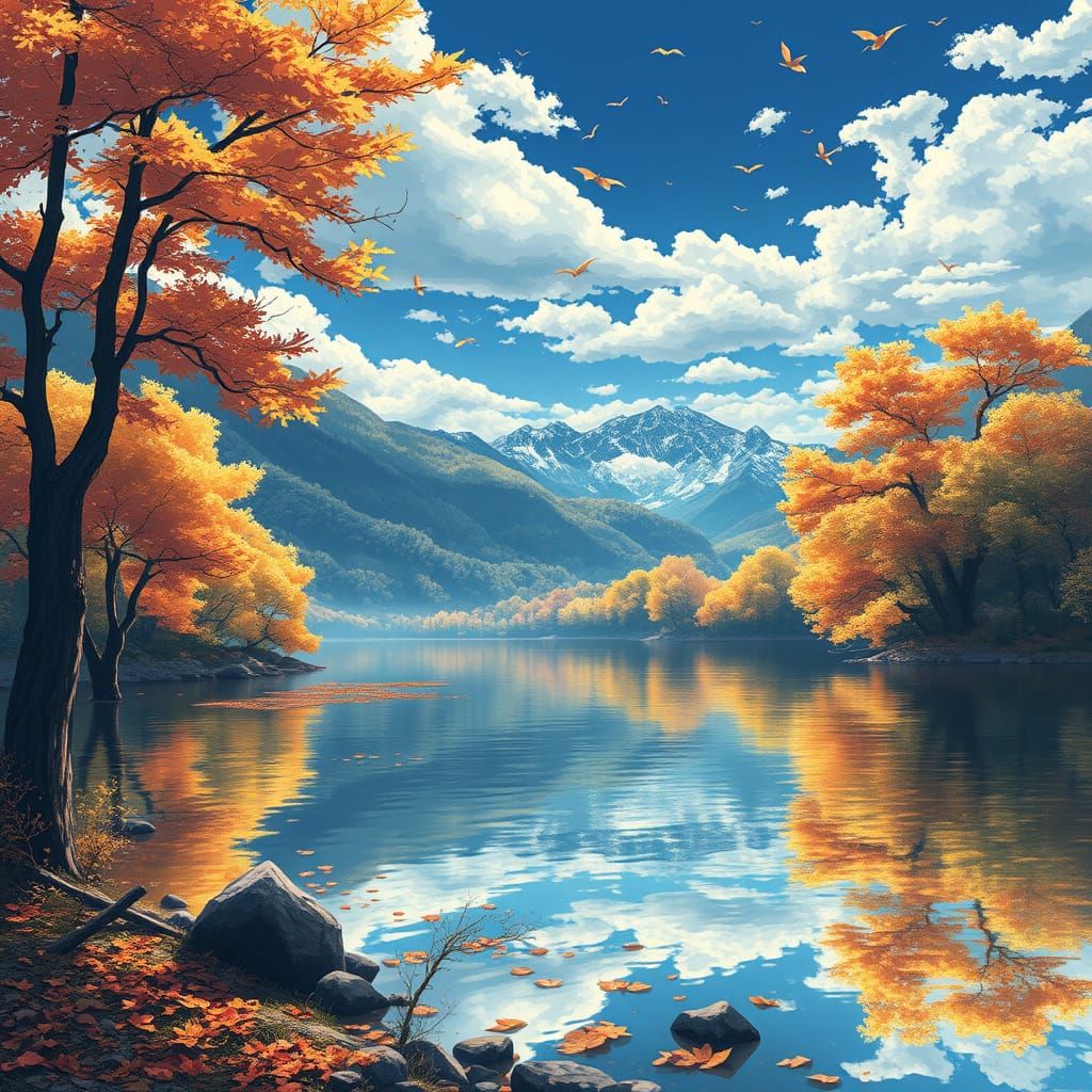 Autumn lake.
