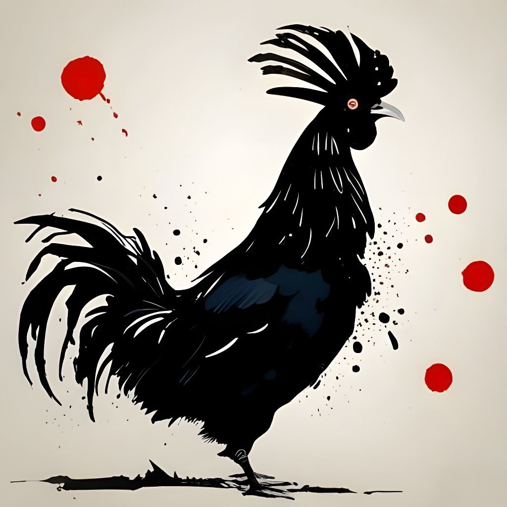 Rare Black Rooster - AI Generated Artwork - NightCafe Creator