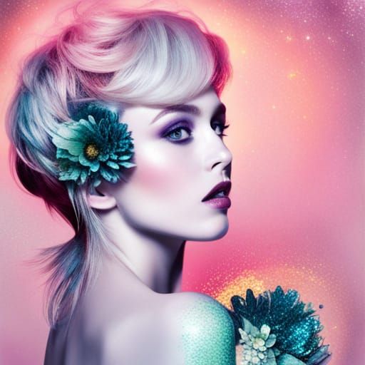 Pale colorful woman